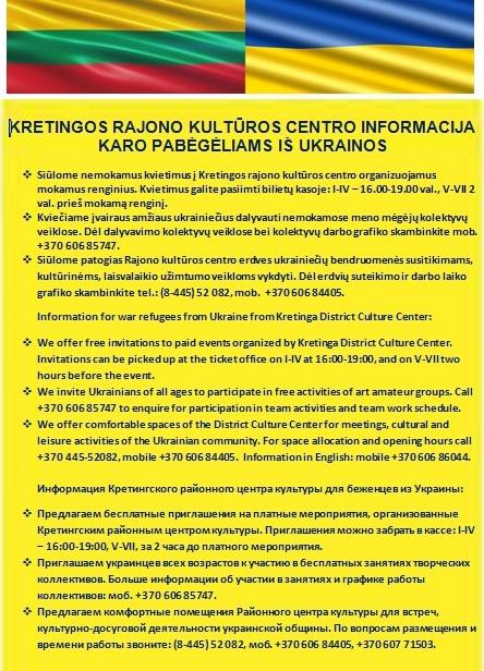 Informacija karo pabėgėliams iš Ukrainos
