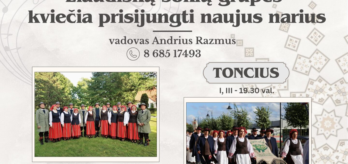 Liaudiškų šokių grupės kviečia